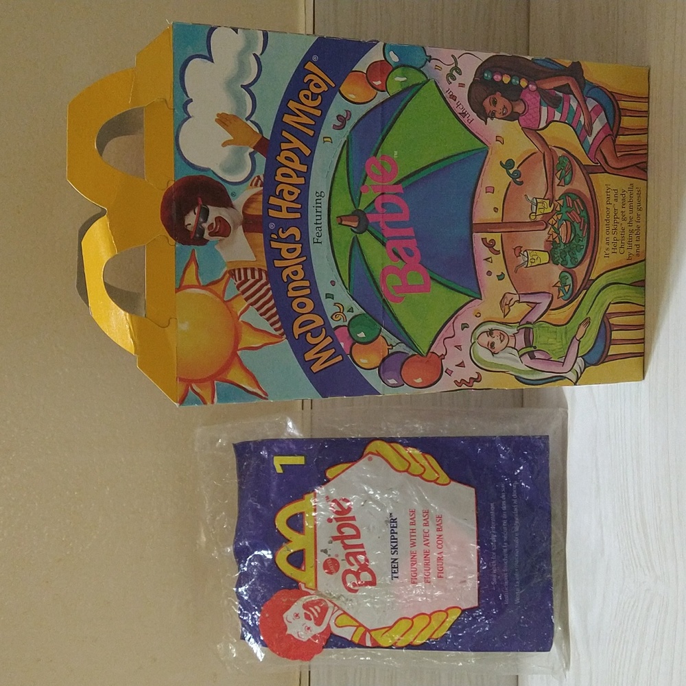 Vintage 1998 McDonald's Happy Meal Barbie Teen Skipper #1 with Original Meal Box